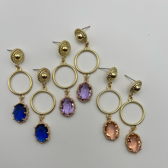 Elegant Gold Dangle Earrings - Wedding Romantic Pendant Earrings - Glam Earrings - Picture 7 of 15